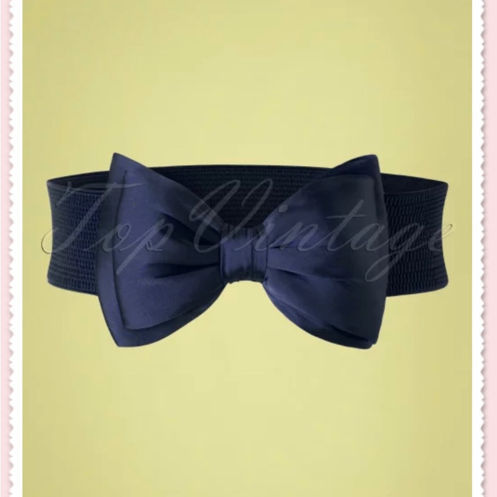 Bella Bow Belt in Navy high waist pretty blue Valentine’s Day spring summer